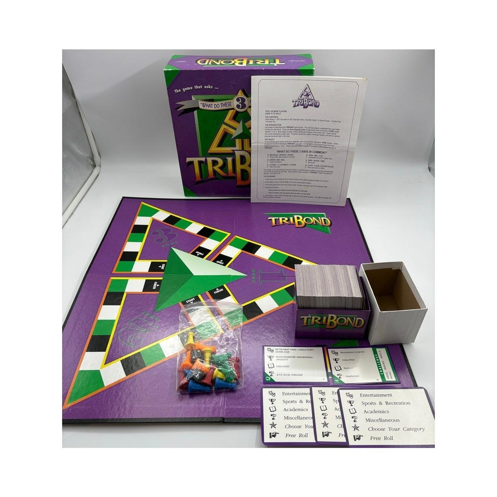 TriBond Board Game "What Do These 3 Have‎ in Common?" Vintage 1995 Complete